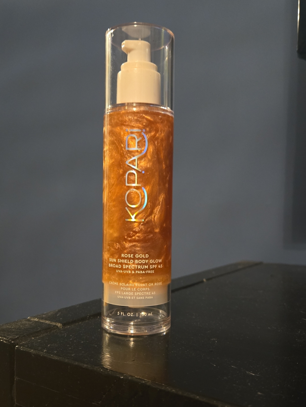 Kopari Sun Shield Body Glow SPF 45 - Shimmery Rose Gold 5 oz NEW